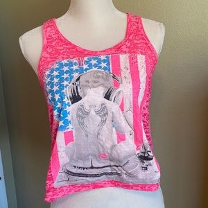 Jersey Shore boardwalk gym shirt that embarrasses my 10 year old son sz M